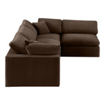 Comfy 119" Velvet Upholstered 4pc. Modular Sectional in Brown
