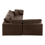 Comfy 119" Velvet Upholstered 4pc. Modular Sectional in Brown