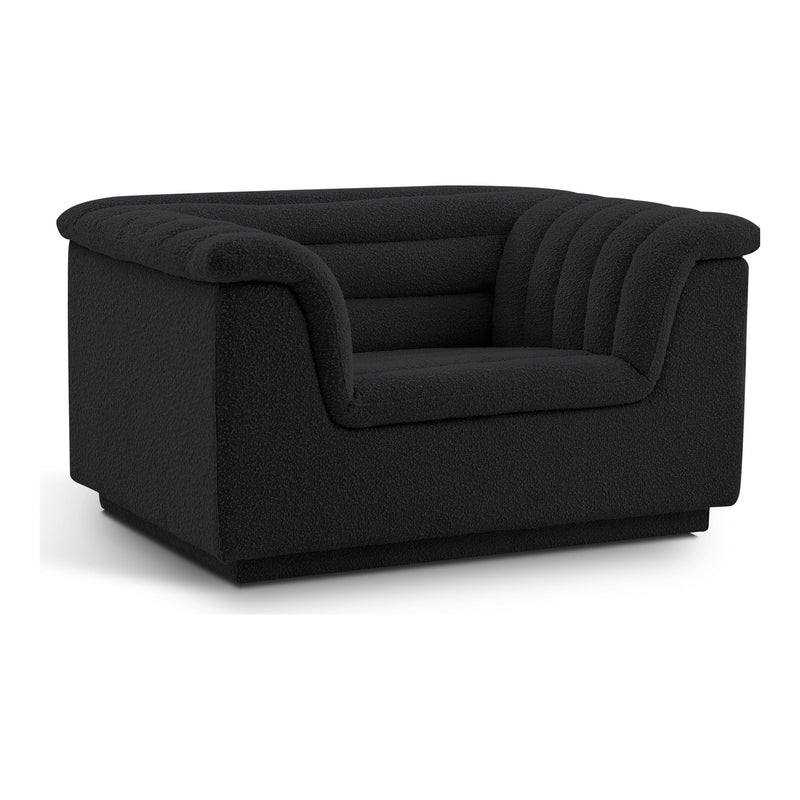 Cascade Boucle Fabric Upholstered Chair in Black