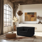 Cascade Boucle Fabric Upholstered Chair in Black
