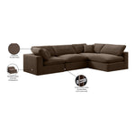 Comfy 119" Velvet Upholstered 4pc. Modular Sectional in Brown