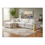 Comfy 119" Velvet Upholstered 4pc. Modular Sectional in Cream