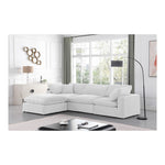 Comfy 119" Velvet Upholstered 4pc. Modular Sectional in Cream