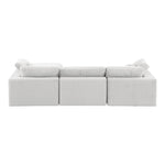 Comfy 119" Velvet Upholstered 4pc. Modular Sectional in Cream