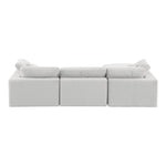 Comfy 119" Velvet Upholstered 4pc. Modular Sectional in Cream