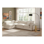 Comfy 119" Velvet Upholstered 4pc. Modular Sectional in Cream