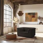 Cascade Boucle Fabric Upholstered Chair in Brown