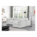 Comfy 119" Velvet Upholstered 4pc. Modular Sectional in Cream