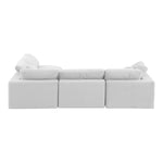 Comfy 119" Velvet Upholstered 4pc. Modular Sectional in Cream
