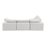 Comfy 119" Velvet Upholstered 4pc. Modular Sectional in Cream
