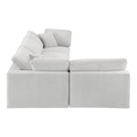 Comfy 119" Velvet Upholstered 4pc. Modular Sectional in Cream