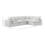 Comfy 119" Velvet Upholstered 4pc. Modular Sectional in Cream