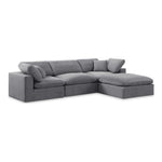 Comfy 119" Velvet Upholstered 4pc. Modular Sectional in Grey