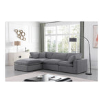 Comfy 119" Velvet Upholstered 4pc. Modular Sectional in Grey