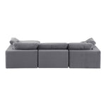 Comfy 119" Velvet Upholstered 4pc. Modular Sectional in Grey