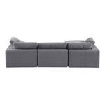 Comfy 119" Velvet Upholstered 4pc. Modular Sectional in Grey