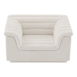 Cascade Boucle Fabric Upholstered Chair in Cream