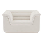 Cascade Boucle Fabric Upholstered Chair in Cream
