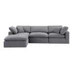 Comfy 119" Velvet Upholstered 4pc. Modular Sectional in Grey
