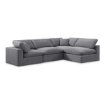 Comfy 119" Velvet Upholstered 4pc. Modular Sectional in Grey