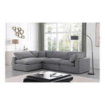 Comfy 119" Velvet Upholstered 4pc. Modular Sectional in Grey