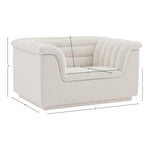 Cascade Boucle Fabric Upholstered Chair in Cream