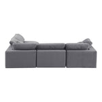 Comfy 119" Velvet Upholstered 4pc. Modular Sectional in Grey