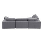 Comfy 119" Velvet Upholstered 4pc. Modular Sectional in Grey