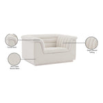 Cascade Boucle Fabric Upholstered Chair in Cream