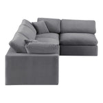 Comfy 119" Velvet Upholstered 4pc. Modular Sectional in Grey