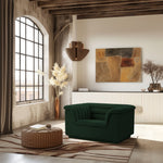 Cascade Boucle Fabric Upholstered Chair in Green