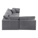 Comfy 119" Velvet Upholstered 4pc. Modular Sectional in Grey