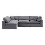Comfy 119" Velvet Upholstered 4pc. Modular Sectional in Grey