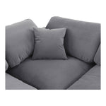 Comfy 119" Velvet Upholstered 4pc. Modular Sectional in Grey