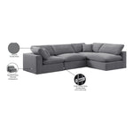 Comfy 119" Velvet Upholstered 4pc. Modular Sectional in Grey