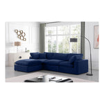 Comfy 119" Velvet Upholstered 4pc. Modular Sectional in Navy