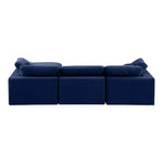 Comfy 119" Velvet Upholstered 4pc. Modular Sectional in Navy
