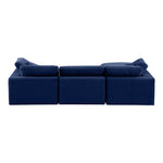 Comfy 119" Velvet Upholstered 4pc. Modular Sectional in Navy