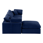 Comfy 119" Velvet Upholstered 4pc. Modular Sectional in Navy