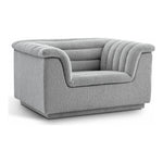 Cascade Boucle Fabric Upholstered Chair in Grey