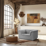 Cascade Boucle Fabric Upholstered Chair in Grey