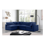 Comfy 119" Velvet Upholstered 4pc. Modular Sectional in Navy