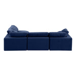 Comfy 119" Velvet Upholstered 4pc. Modular Sectional in Navy
