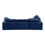 Comfy 119" Velvet Upholstered 4pc. Modular Sectional in Navy