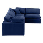 Comfy 119" Velvet Upholstered 4pc. Modular Sectional in Navy