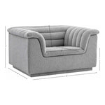 Cascade Boucle Fabric Upholstered Chair in Grey
