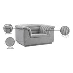 Cascade Boucle Fabric Upholstered Chair in Grey