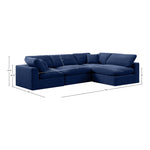 Comfy 119" Velvet Upholstered 4pc. Modular Sectional in Navy
