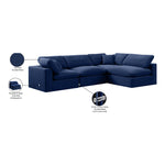 Comfy 119" Velvet Upholstered 4pc. Modular Sectional in Navy