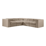 Rummi Velvet Performance Fabric Upholstered 5pc. Modular Sectional in Beige